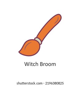 Witch Broom vector filled outline Icon Design illustration. Halloween Symbol on White background EPS 10 File