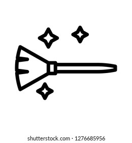 Witch broom vector, Magic related line design icon