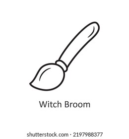 Witch Broom vector outline Icon Design illustration. Halloween Symbol on White background EPS 10 File