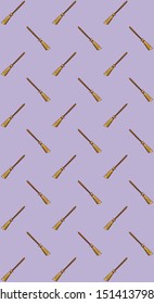 witch broom vector pattern illustration for halloween banner also can use for media social feed or story background