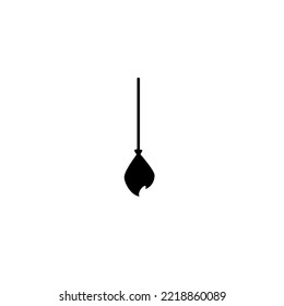 Silhouette vectorial de escoba de bruja, accesorios de bruja sobre transparente Aislado sobre fondo blanco, ilustración.