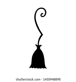 Witch brooms isolated on white background. Halloween decorative element. Vector illustration for any design.