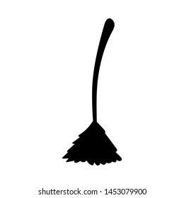 Witch brooms isolated on white background. Halloween decorative element. Vector illustration for any design.