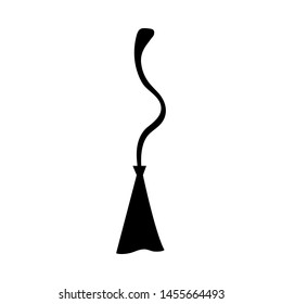 Witch brooms isolated on white background. Halloween decorative element. Vector illustration for any design.