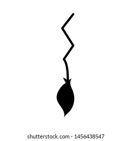 Witch brooms isolated on white background. Halloween decorative element. Vector illustration for any design.