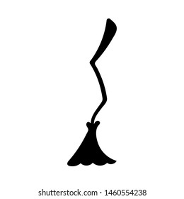 Witch brooms isolated on white background. Halloween decorative element. Vector illustration for any design.