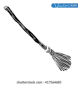 witch broomstick. vector illustration