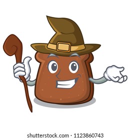 Witch brown bread mascot cartoon