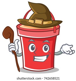 Witch bucket character cartoon style