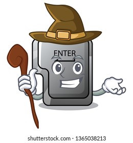 Witch button enter isolated in the cartoon