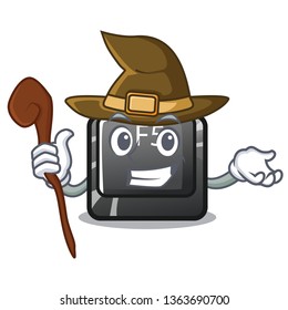 Witch button f5 in the shape cartoon