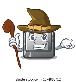 Witch button P isolated with the character