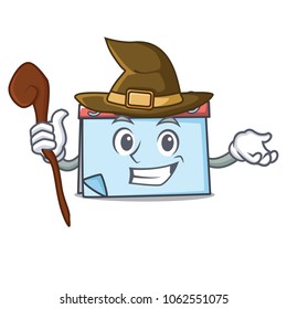 Witch calendar mascot cartoon style