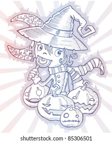 witch candy. Halloween illustration