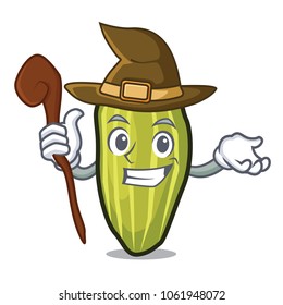 Witch cardamom mascot cartoon style