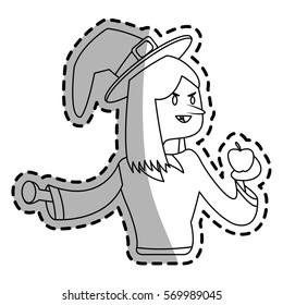 witch cartoon icon