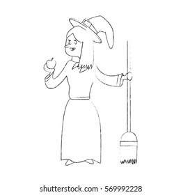 witch cartoon icon
