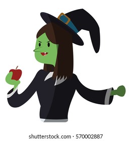 witch cartoon icon