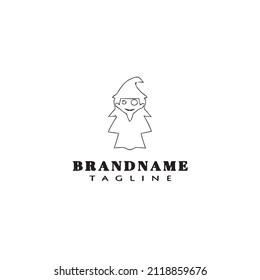 witch cartoon logo icon design black template modern isolated vector