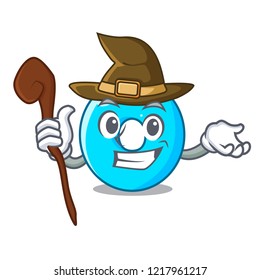 Witch cartoon the number zero color blue