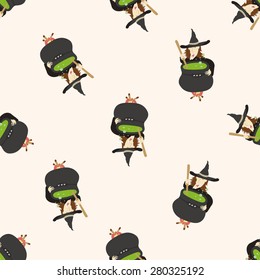 witch cartoon , cartoon seamless pattern background