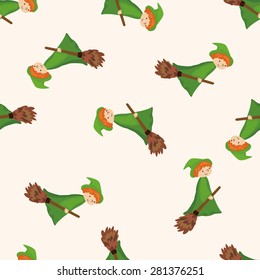 witch cartoon , cartoon seamless pattern background