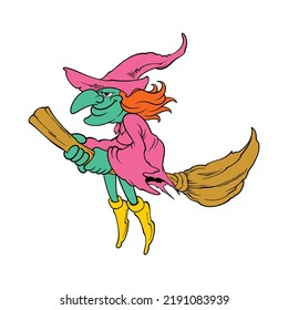 the witch cartoon style for commercial use