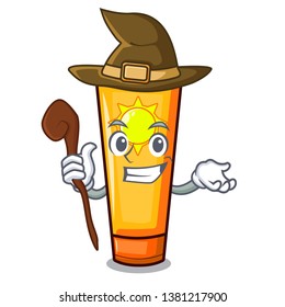 Witch cartoon sun cream in bag makeup