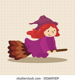 witch cartoon theme element