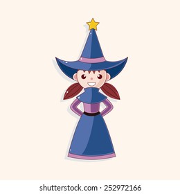 witch cartoon theme elements