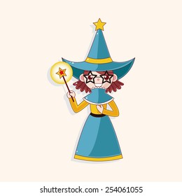 witch cartoon theme elements