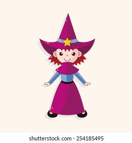 witch cartoon theme elements