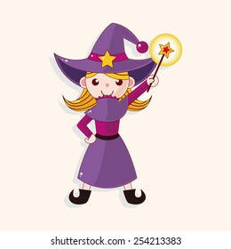 witch cartoon theme elements