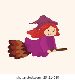 witch cartoon theme elements
