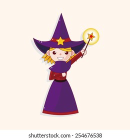 witch cartoon theme elements