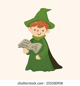 witch cartoon theme elements