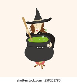 witch cartoon theme elements