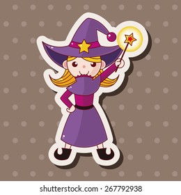 witch cartoon theme elements