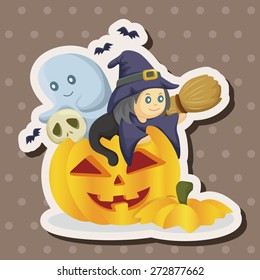 witch cartoon theme elements