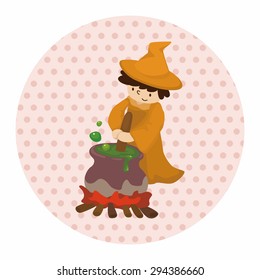 witch cartoon theme elements