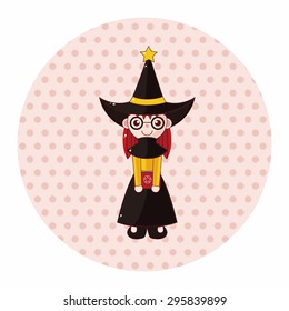 witch cartoon theme elements