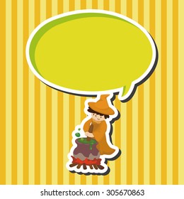 witch cartoon theme elements