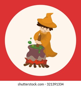 witch cartoon theme elements