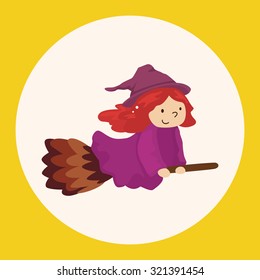 witch cartoon theme elements