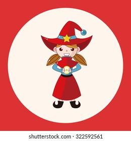 witch cartoon theme elements