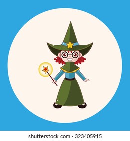 witch cartoon theme elements