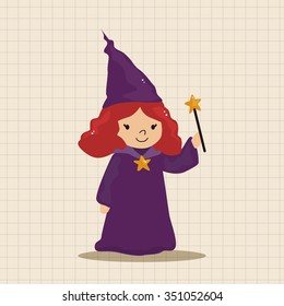 witch cartoon theme elements