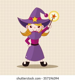 witch cartoon theme elements