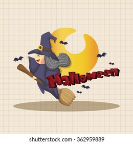 witch cartoon theme elements