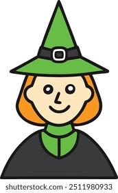 A witch cartoon vector for Halloween